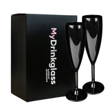 2x Champagneglas Givet 19cl Zwart